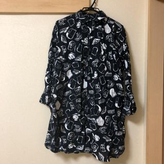 メルロー(merlot)のメルロー パン柄ロングシャツ(シャツ/ブラウス(長袖/七分))