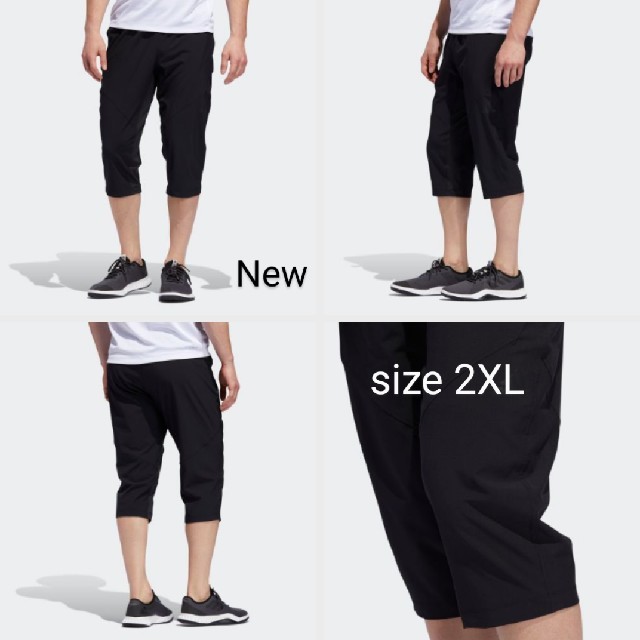 adidas(アディダス)の新品 2XL adidas パンツ 7分丈 トレーニング黒 テーパード メンズのパンツ(ショートパンツ)の商品写真