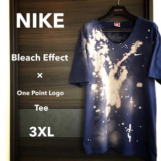 ナイキ(NIKE)の【激レア一点物】NIKEワンポイントロゴ3XL【ブリーチエフェクト】(Tシャツ/カットソー(半袖/袖なし))