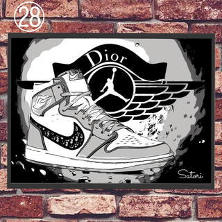 Air Jordan 1 Dior コミックシューズ ポスター 1枚 額付きの通販 ラクマ