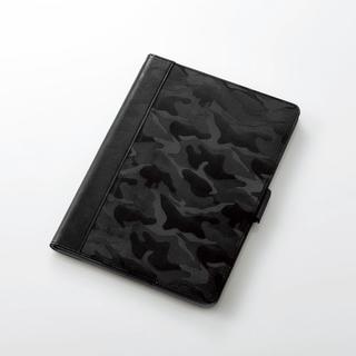 エレコム(ELECOM)のiPad 第5，6世代用ファブリックデザインカバー カモフラブラック(タブレット)