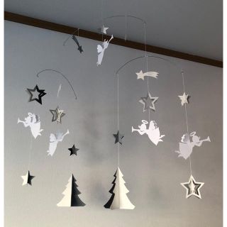 モノトーンモビール ❤︎星空の天使たち❤︎ハンドメイド インテリア 北欧 メリー(モビール)