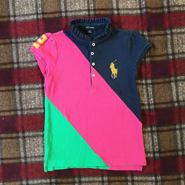 POLO RALPH LAUREN(ポロラルフローレン)のラルフローレン ナンバリング フリル ポロシャツ サイズ6 120㎝ 110㎝ キッズ/ベビー/マタニティのキッズ服女の子用(90cm~)(Tシャツ/カットソー)の商品写真