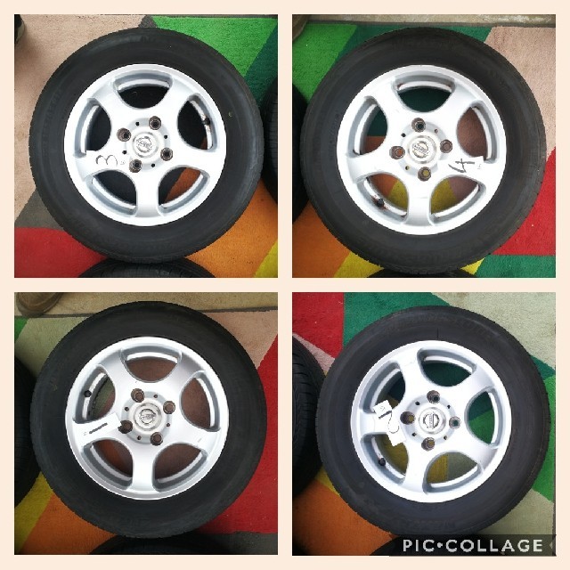 日産 - Ж日産 純正!5.5J×14 100/4+40 ホイールとタイヤ付き4本セット