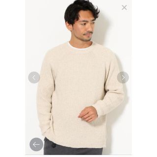 ユナイテッドアローズグリーンレーベルリラクシング(UNITED ARROWS green label relaxing)のコットンカシミヤクルーネックニット(オフホワイト系)(ニット/セーター)