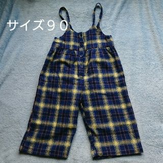 シマムラ(しまむら)の新品未使用／青チェック柄サロペット(サイズ９０)(ワンピース)