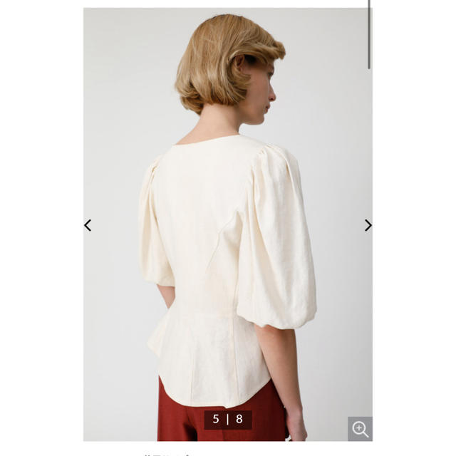 moussy(マウジー)の新品未使用品タグ付きPUFF SLEEVE TUCK BLOUSE レディースのトップス(シャツ/ブラウス(半袖/袖なし))の商品写真