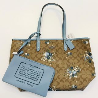 コーチ(COACH)の新品✩COACH コーチ リバーシブルトート シグネチャー花柄(トートバッグ)