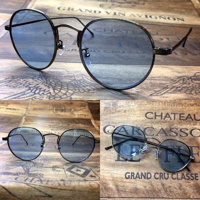 ヴィンテージフレーム/ライトブルー クラシカルボストン サングラス メンズのファッション小物(サングラス/メガネ)の商品写真