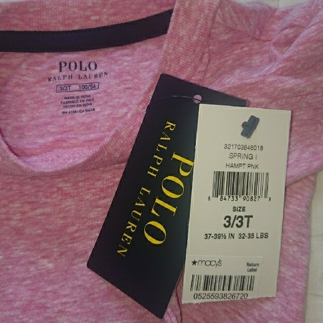 POLO RALPH LAUREN(ポロラルフローレン)の【ココちゃん様専用】新品 ラルフローレン キッズ Tシャツ 100 3T ピンク キッズ/ベビー/マタニティのキッズ服男の子用(90cm~)(Tシャツ/カットソー)の商品写真