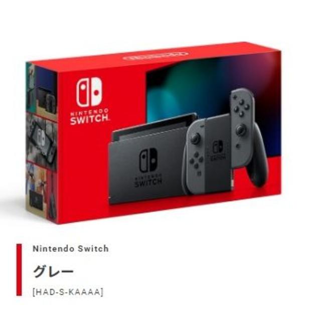 新型 Nintendo Switch 本体 ニンテンドースイッチ　グレー送料無料ゲームソフト/ゲーム機本体