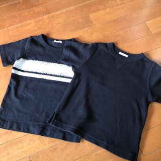 ジーユー(GU)の★専用★禰豆子マスクケース　GU Tシャツ2枚セット　黒　ワッフルT(Tシャツ/カットソー)