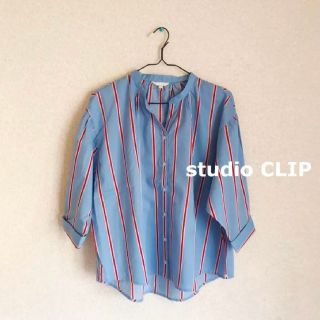 スタディオクリップ(STUDIO CLIP)の★新品★Mサイズ studio CLIP マルチカラーストライプシャツ★ブラウス(シャツ/ブラウス(長袖/七分))