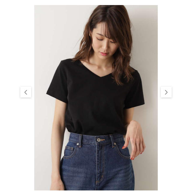 NATURAL BEAUTY BASIC(ナチュラルビューティーベーシック)のnatural beauty basic 黒Tシャツ レディースのトップス(Tシャツ(半袖/袖なし))の商品写真