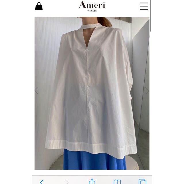 Ameri VINTAGE(アメリヴィンテージ)の期間限定値下げ★アメリヴィンテージ　シャツワンピース　白 レディースのトップス(シャツ/ブラウス(長袖/七分))の商品写真