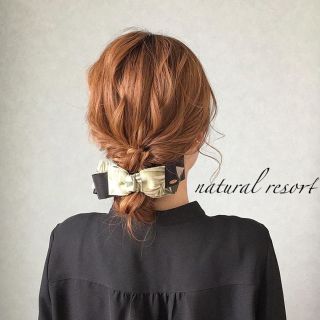 【バナナクリップ アーチ型】 natural resort ribbon♡(バレッタ/ヘアクリップ)