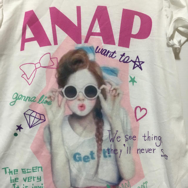 ANAP(アナップ)のANAP girlのシャツ(*^^*)109 キッズ/ベビー/マタニティのキッズ服女の子用(90cm~)(Tシャツ/カットソー)の商品写真