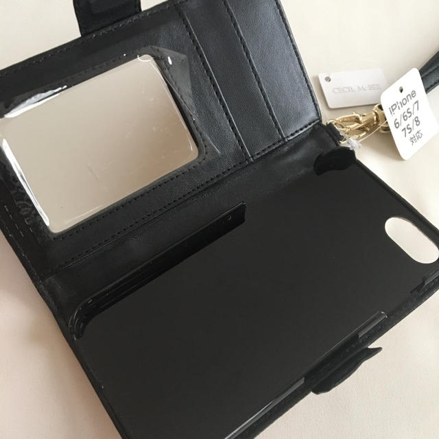 CECIL McBEE(セシルマクビー)の新品 セシルマクビー 手帳型 ミラー付き iPhoneケース スマホ/家電/カメラのスマホアクセサリー(iPhoneケース)の商品写真