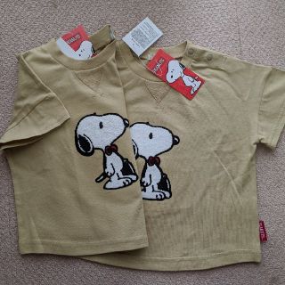 スヌーピー(SNOOPY)の【ゆまる様専用】スヌーピー　さがら刺繍　お揃いTシャツ　80&90(Ｔシャツ)