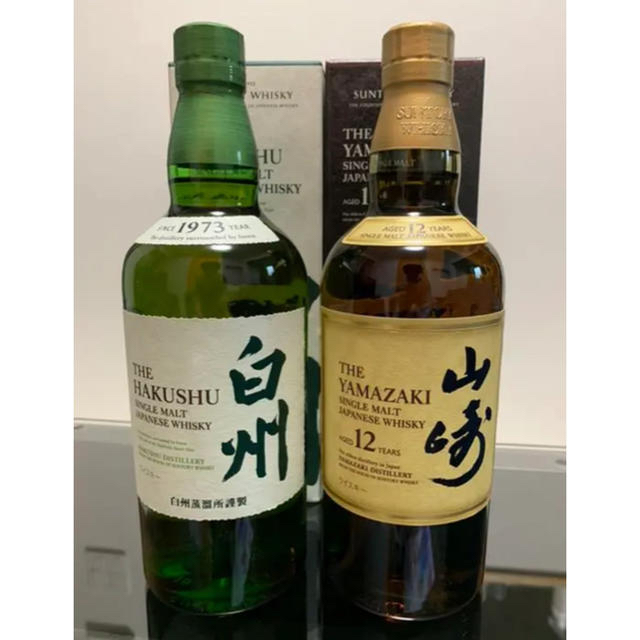 サントリー(サントリー)の8本セット　サントリー 山崎12年　白州ノンエイジ　700ml 食品/飲料/酒の酒(ウイスキー)の商品写真