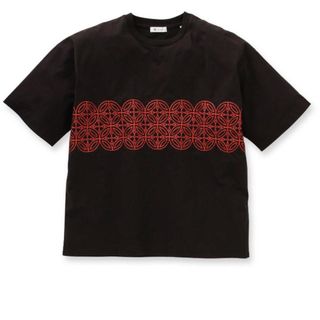 ティーケー(TK)の【TSTK】刺繍入りTシャツ(ブラック×オレンジ)(Tシャツ/カットソー(半袖/袖なし))