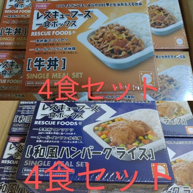 ホリカフーズ　牛丼　ハンバーグ　各4食セット