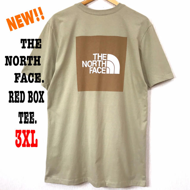 最新 ♪ 3XL相当 ノースフェイス BOXロゴ Tシャツ ツイルベージュ