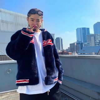 シュプリーム(Supreme)のsupreme faux fur jacket navy L(ブルゾン)