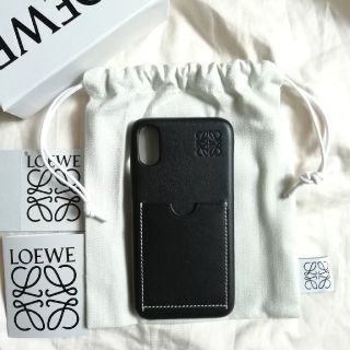 ロエベ(LOEWE)のLOEWE  ロエベ   レザー iPhoneX, Xs ケース 黒(iPhoneケース)