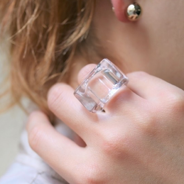 BEAUTY&YOUTH UNITED ARROWS(ビューティアンドユースユナイテッドアローズ)のSquare clear ring No.375 レディースのアクセサリー(リング(指輪))の商品写真