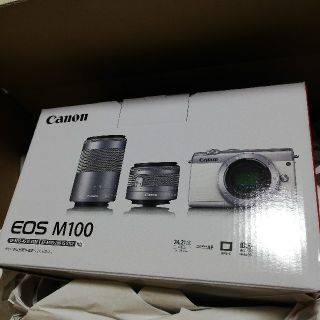 【新品】キヤノン　EOS M100 ダブルズームキット グレー(ミラーレス一眼)