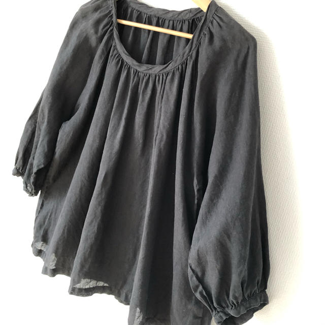 nest Robe(ネストローブ)の【美品】ネストローブ♡リネンチュニック♡ブラック レディースのトップス(チュニック)の商品写真