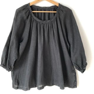 ネストローブ(nest Robe)の【美品】ネストローブ♡リネンチュニック♡ブラック(チュニック)