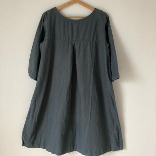 ネストローブ(nest Robe)の【美品】ネストローブ♡リネンワンピ♡モスグリーン(ロングワンピース/マキシワンピース)