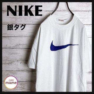 ナイキ(NIKE)の【激レア‼︎】NIKE◎銀タグ 90s 紫スウォッシュ ビッグロゴ Tシャツ(Tシャツ/カットソー(半袖/袖なし))