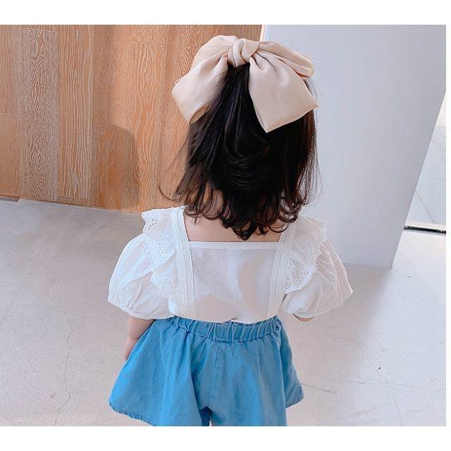 【120cm】白　ブラウス　シャツ　女の子　レース キッズ/ベビー/マタニティのキッズ服女の子用(90cm~)(ブラウス)の商品写真