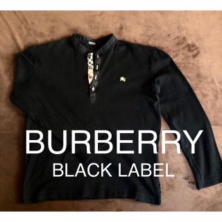 バーバリーブラックレーベル(BURBERRY BLACK LABEL)の【美品】バーバリー ブラックレーベル ヘンリーネックロンT(Tシャツ/カットソー(七分/長袖))