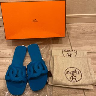 エルメス(Hermes)のエルメスアロハサンダル　ブルー(サンダル)