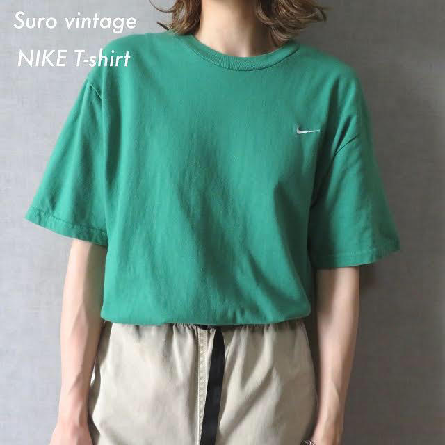 NIKE(ナイキ)のナイキ NIKE スウォッシュ刺繍 Tシャツ 緑 古着女子 vintage レディースのトップス(Tシャツ(半袖/袖なし))の商品写真