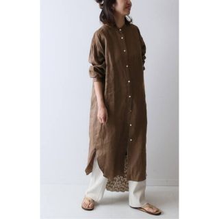 フレームワーク(FRAMeWORK)のFRAMeWORK FRENCH LINEN シャツワンピース 新品・タグ付き(ロングワンピース/マキシワンピース)