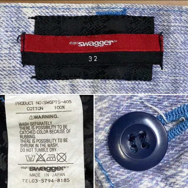 SWAGGER(スワッガー)のswagger スワッガー デニムプリント ハーフパンツ カットオフ W32 メンズのパンツ(ショートパンツ)の商品写真