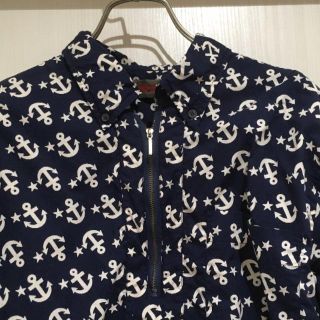 値下げ^ ^⚓️ロゴが可愛い🌺ハーフジップシャツ〔綿100％の薄手〕春夏秋に‼︎(シャツ)