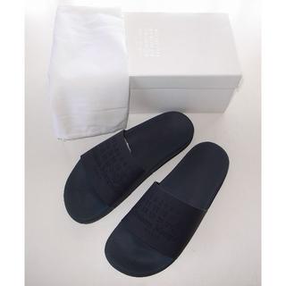 マルタンマルジェラ(Maison Martin Margiela)のmaison margiela マルジェラ navy ロゴ サンダル  43(サンダル)