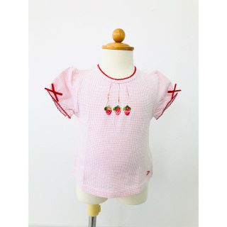 ベビーディオール(baby Dior)の【新品】ベビーディオール　イチゴ刺繍　9M 半袖シャツ　半袖Tシャツ(Ｔシャツ)