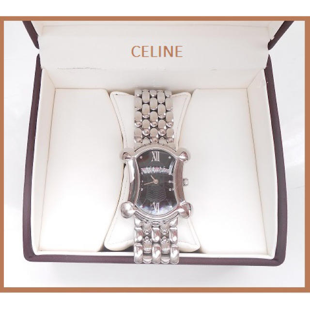 【電池交換済み】CELINE セリーヌ 腕時計 シルバー ブラック ブラゾン