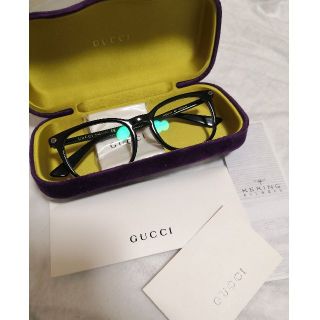 グッチ(Gucci)の再値下げGUCCI黒フレームメガネ伊達メガネ(サングラス/メガネ)