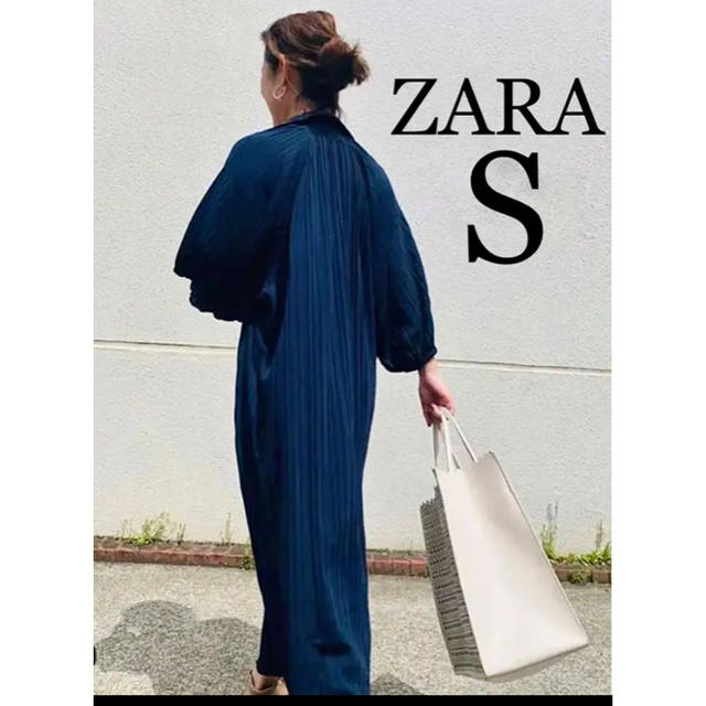 新品☆ZARA ザラ ニットワンピース ネイビー S - ワンピース