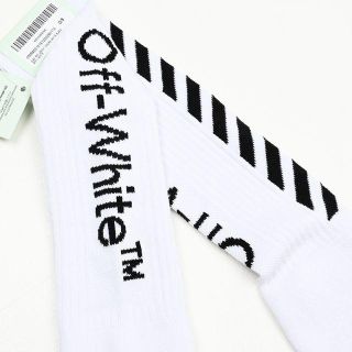 オフホワイト(OFF-WHITE)のOFF-WHITE オフホワイト DIAG ブラックソックス 靴下 箱無し(ソックス)