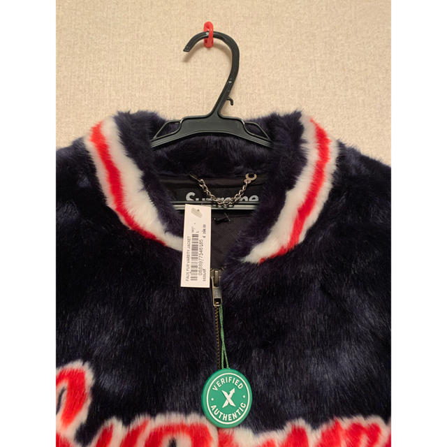 supreme faux fur jacket L navy古着