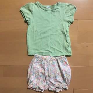 プチバトー(PETIT BATEAU)のプチバトー 花柄ブルマ & 無印良品 Tシャツ セット(パンツ)